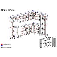 Cozinha Completa Armário e Balcão Xangai Rock Multimóveis