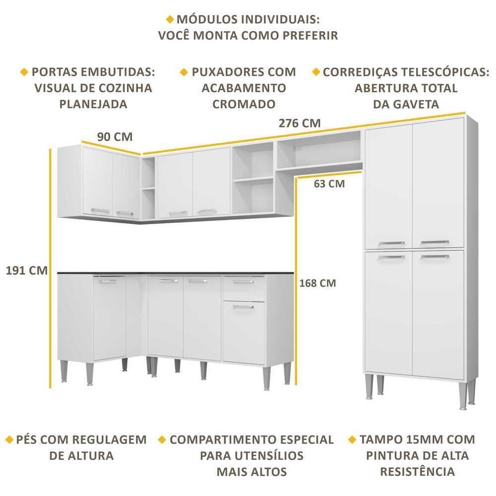 Cozinha Completa Armário e Balcão Xangai Zouk Multimóveis - 5