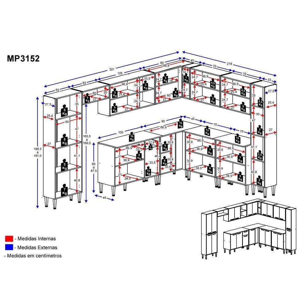 Cozinha Completa Armário e Balcão Xangai Pop Multimóveis - 4