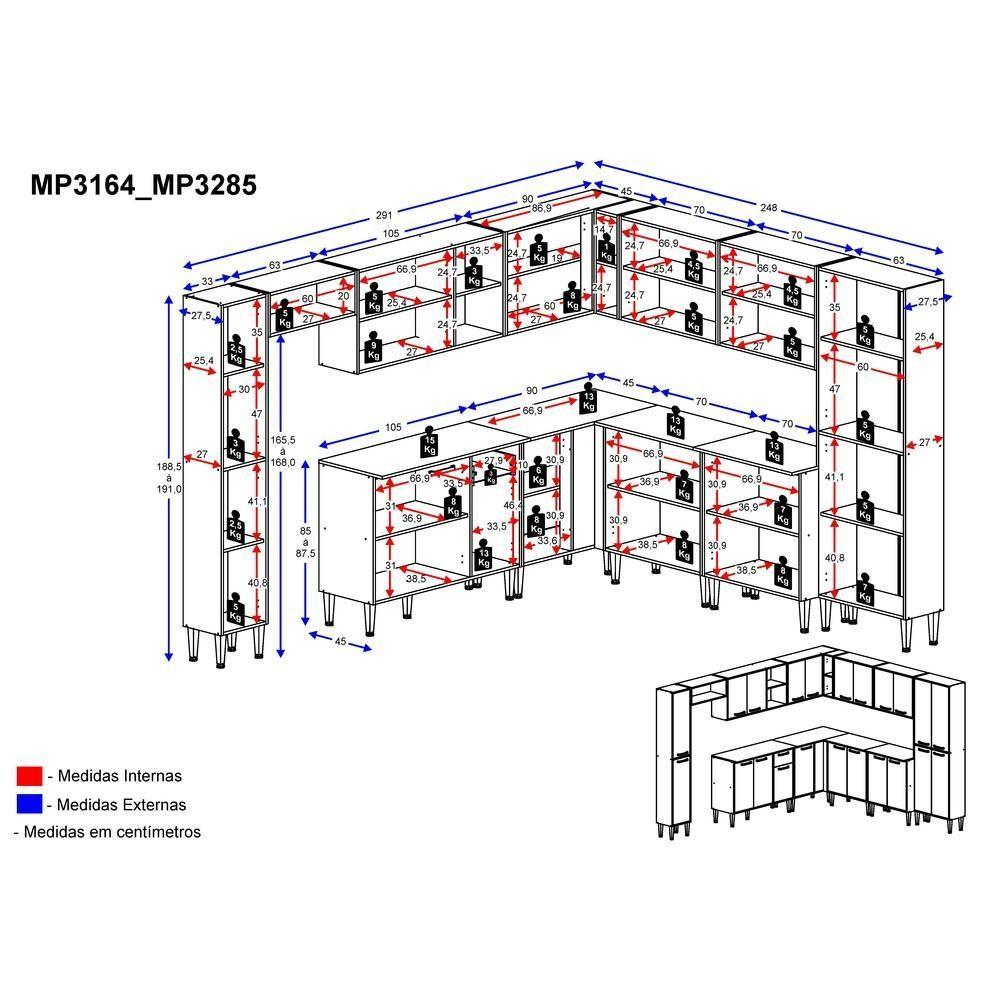 Cozinha Completa Armário e Balcão Xangai Pop Multimóveis - 9