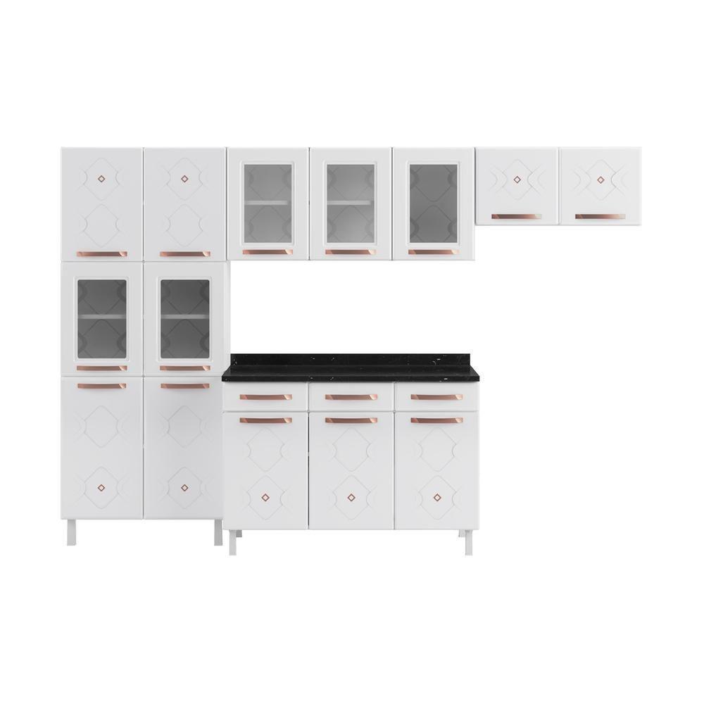 Cozinha De Aço Completa Com Balcão Glass Branco - 8