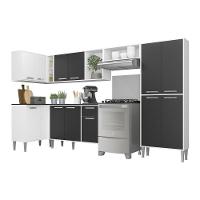 Cozinha Completa Xangai Zouk Fg3162 Com Armário E Balcão Branca/preta - 1
