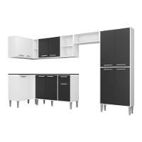 Cozinha Completa Xangai Zouk Fg3162 Com Armário E Balcão Branca/preta - 2