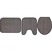 Jogo De Banheiro Artesanal Look Flor De Liz B Com 3 Pecas - 1