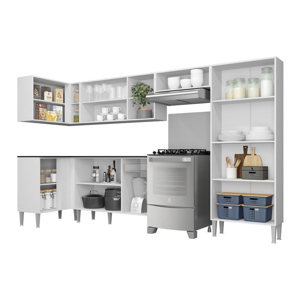 Cozinha Completa Xangai Zouk Fg3158 Com Armário E Balcão Branca - 7