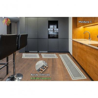 Jogo De Cozinha Lorena Sisal Look Moldura C Kit Com 3 Pecas