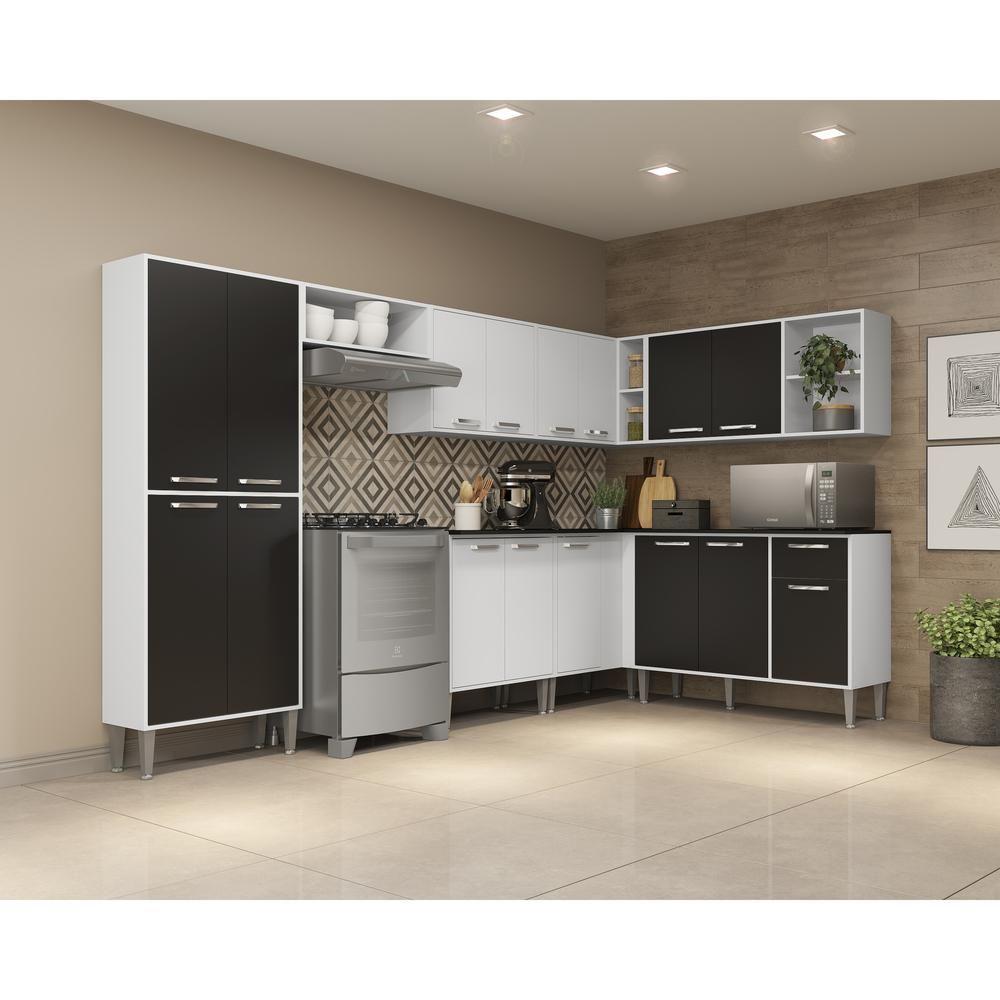 Cozinha Completa Xangai Soul Fg3163 Com Armário E Balcão Branca/preta - 4