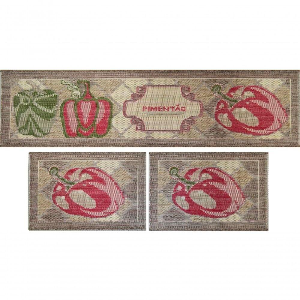 Jogo De Cozinha Sisal Look Pimentao Kit Com 3 Pecas - 2