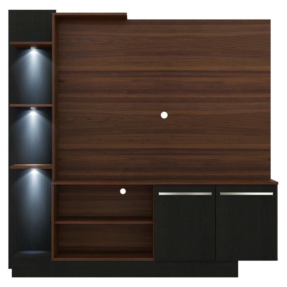 Estante Com 3 Leds Para Tv Até 55´´ Dallas Fg3399 Madeirada/preta - 2