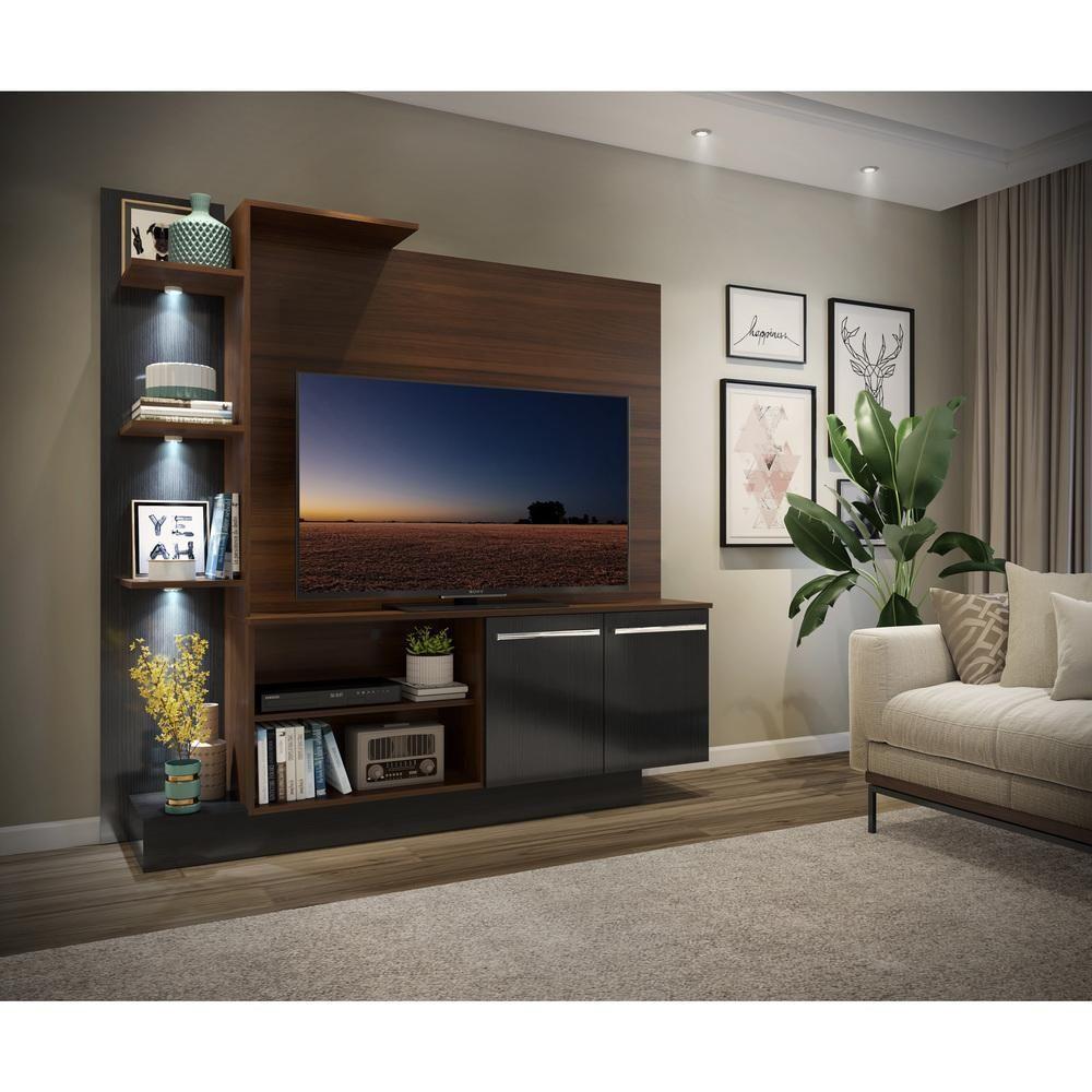 Estante Com 3 Leds Para Tv Até 55´´ Dallas Fg3399 Madeirada/preta - 6