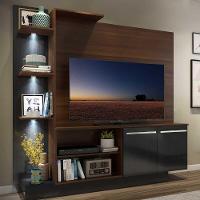 Estante Com 3 Leds Para Tv Até 55´´ Dallas Fg3399 Madeirada/preta - 1