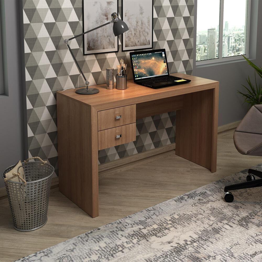 Escrivaninha Com 2 Gavetas Multimóveis Vcr25030 Amêndoa Amêndoa - 4