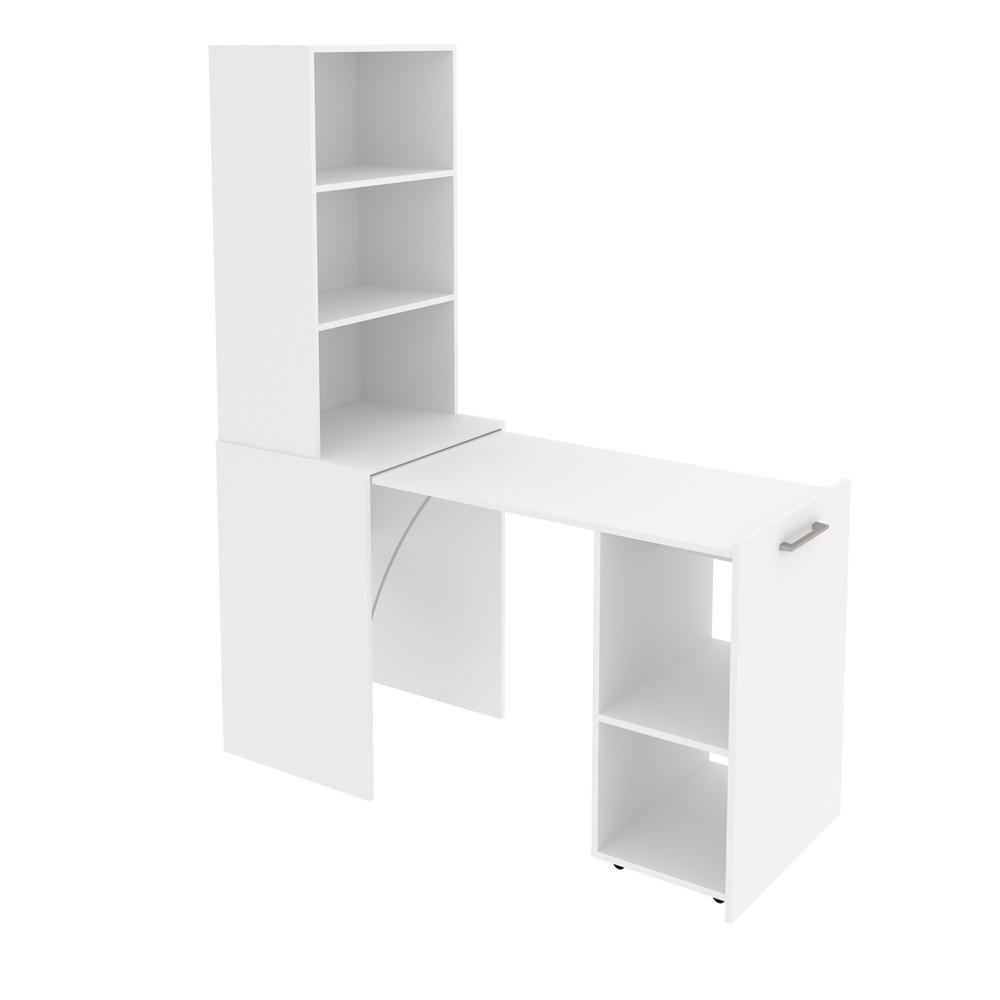 Escrivaninha Articulável Com Prateleiras Multimóveis Vcr25066 Branco Branco - 4