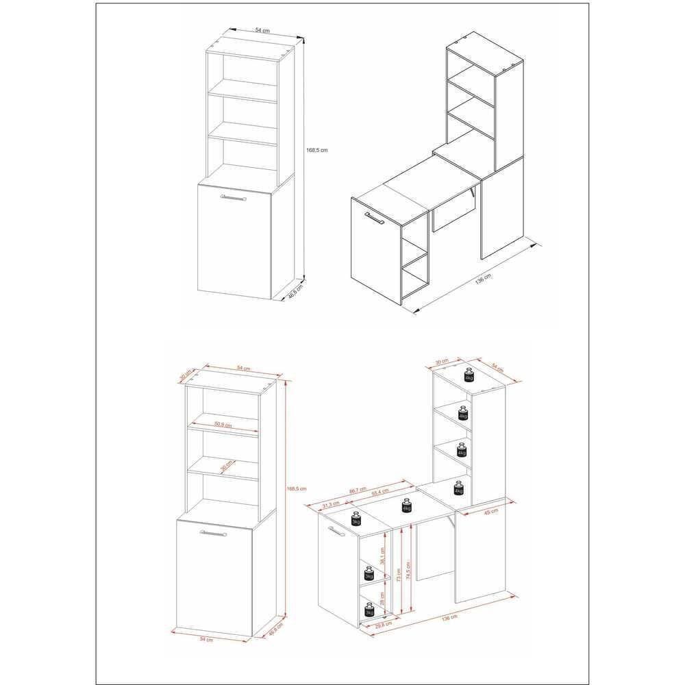 Escrivaninha Articulável Com Prateleiras Multimóveis Vcr25066 Branco Branco - 5
