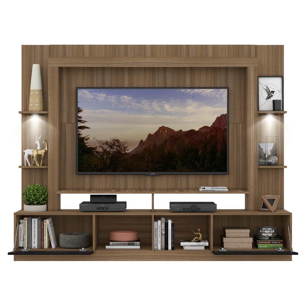 Estante Com Leds Para Tv Até 65´´ Berlim Fg3392 Madeirada/preta - 7