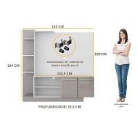 Estante Com Suporte Para Tv Até 55´´ Denver Fg3069 Branca/lacca Fumê - 3