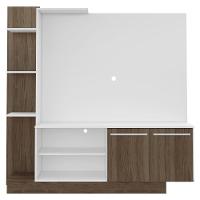 Estante Com Suporte Para Tv Até 55´´ Denver Fg3069 Branca/madeirada - 3