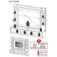 Estante Com Espelho Para Tv Até 65´´ Oslo Fg3389 Preta/branca - 2