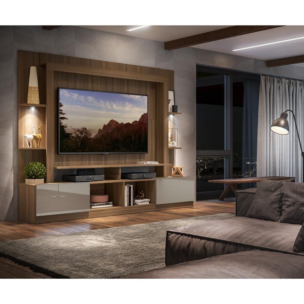 Estante Com Leds Para Tv Até 65´´ Berlim Fg3392 Madeirada/lacca Fumê - 8