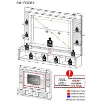 Estante Com Espelho E Suporte Para Tv Até 65´´ Oslo Fg3381 Preta/madeirada - 1