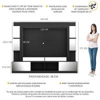 Estante Com Espelho E Suporte Para Tv Até 65´´ Oslo Fg3381 Preta/madeirada - 5