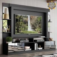 Estante Com Espelho E Suporte Para Tv Até 65´´ Oslo Fg3381 Preta/madeirada - 7