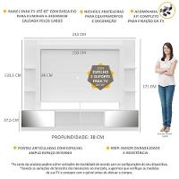 Estante Com Suporte Tv 65" Portas C/ Espelho Oslo Multimóveis V3382 Branca Branco - 6