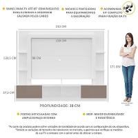 Estante Com Suporte Para Tv Até 65´´ Oslo Fg3386 Branca/lacca Fumê - 7