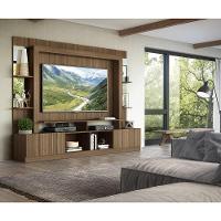 Estante Com Suporte Tv 65" Prateleiras C/ Espelho Oslo Multimóveis V3385 Madeirada Madeirado - 2