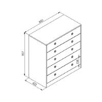 Cômoda Infantil Com 5 Gavetas Multimóveis Cr40101 Branca/fumê Branco/fumê - 3