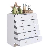 Cômoda Infantil Com 5 Gavetas Multimóveis Cr40101 Branca/fumê Branco/fumê - 4