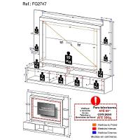 Estante Com Suporte Para Tv Até 65´´ Moscou Fg2747 Preta/branca - 2