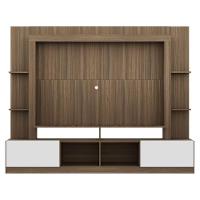 Estante Com Suporte Tv 65" E 2 Portas Oslo Multimóveis V3386 Madeirada/Branca Madeirado/Branco - 3