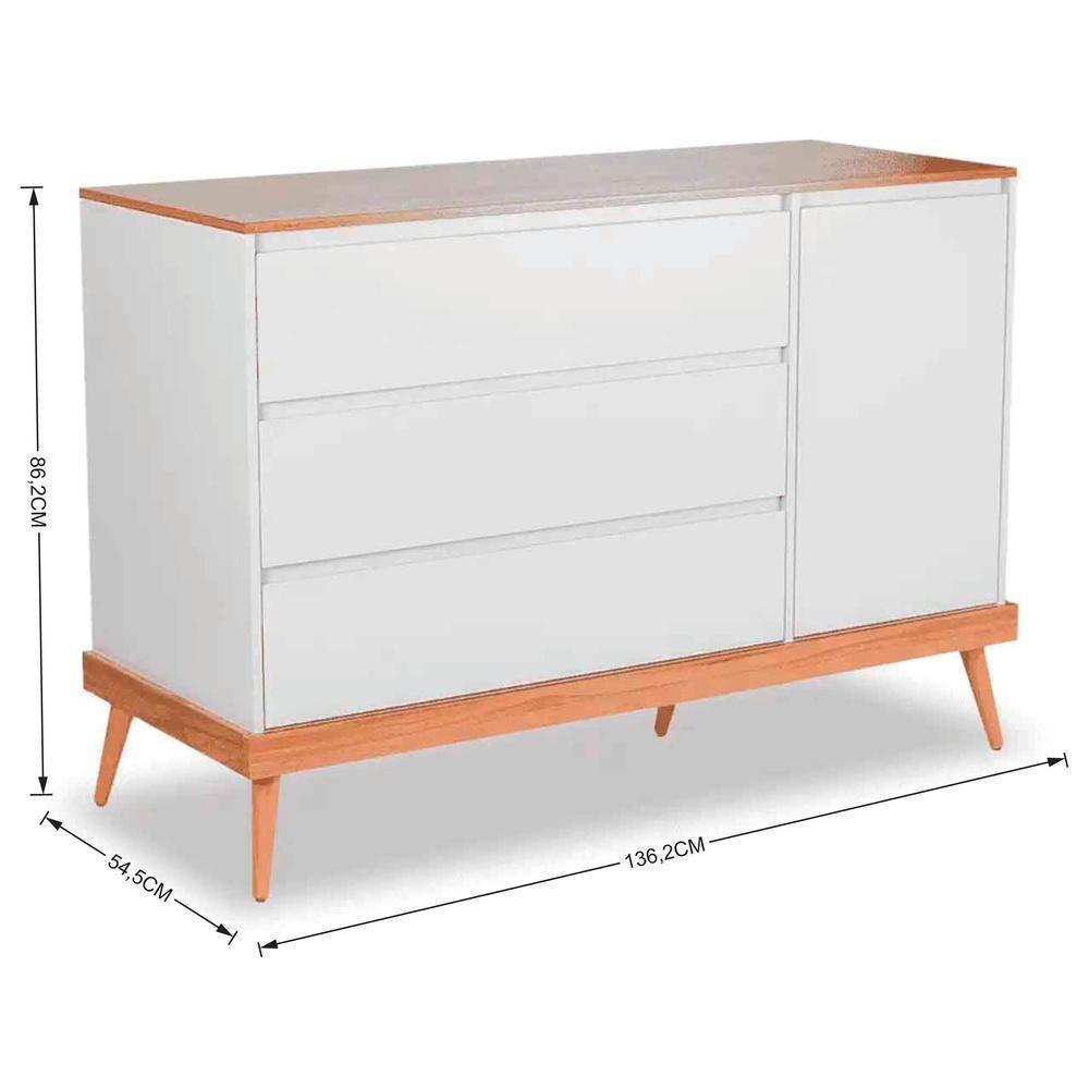 Cômoda Infantil 3 Gavetas 1 Porta Cr40027 Branco Amendola - 4