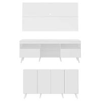 Conjunto Sala De Estar Rack Painel Tv 65´´ e Aparador Retrô - 1