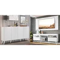 Conjunto Sala De Estar Rack Painel Tv 65´´ e Aparador Retrô - 2