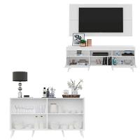 Conjunto Sala De Estar Rack Painel Tv 65´´ e Aparador Retrô - 6