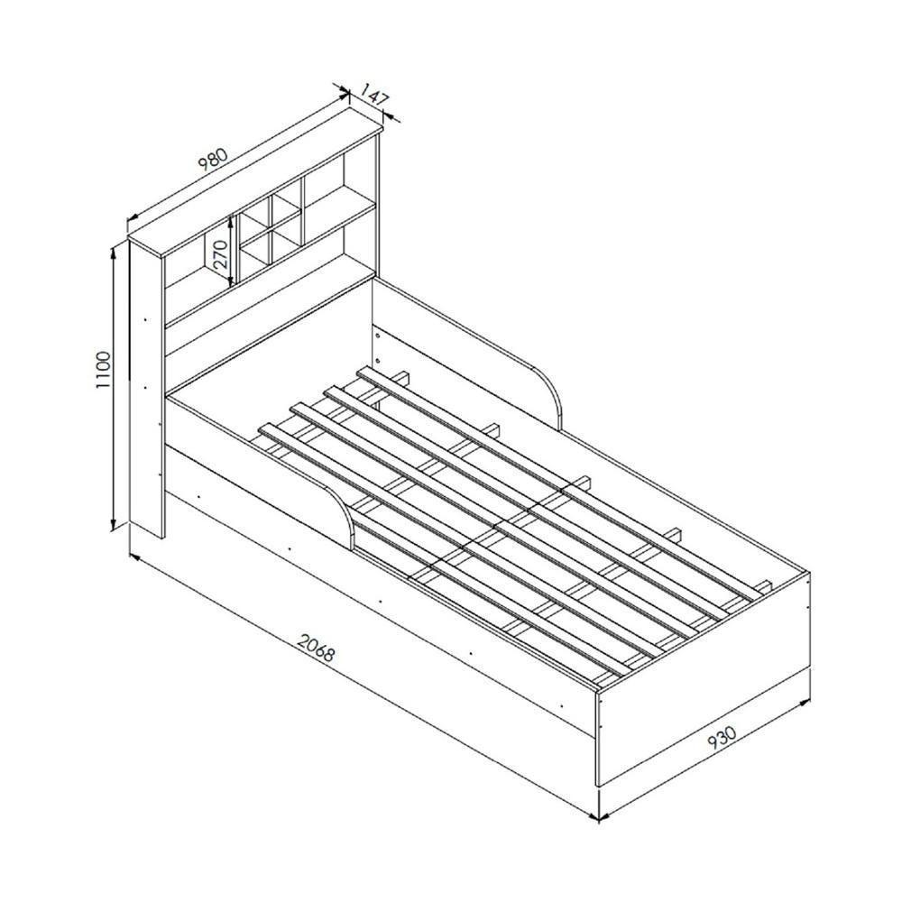 Cama Infantil Com Nichos Para Colchão 188x88cm Multimóveis Cr40069 Branca Branco - 4