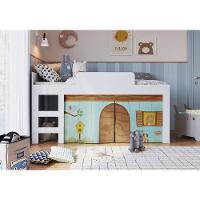 Cama Infantil Com Cortinas Para Colchão 188x88cm Multimóveis Cr40068 Branca Branco - 3