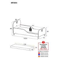 Cama Infantil Com Colchão Incluso 70 X 150 Cm 100% Mdf Realeza Multimóveis Branca - 3