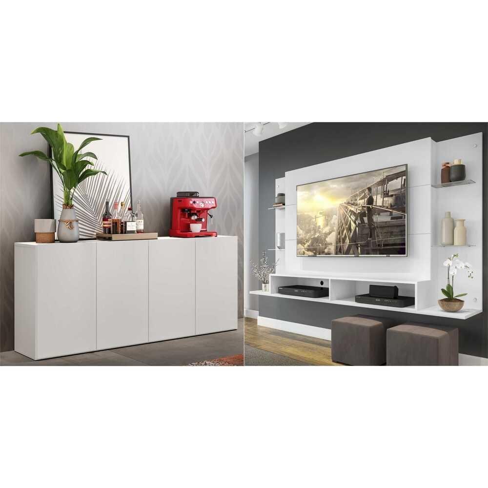 Conjunto Sala De Estar Painel Tv 60´´ e Aparador Helena - 3