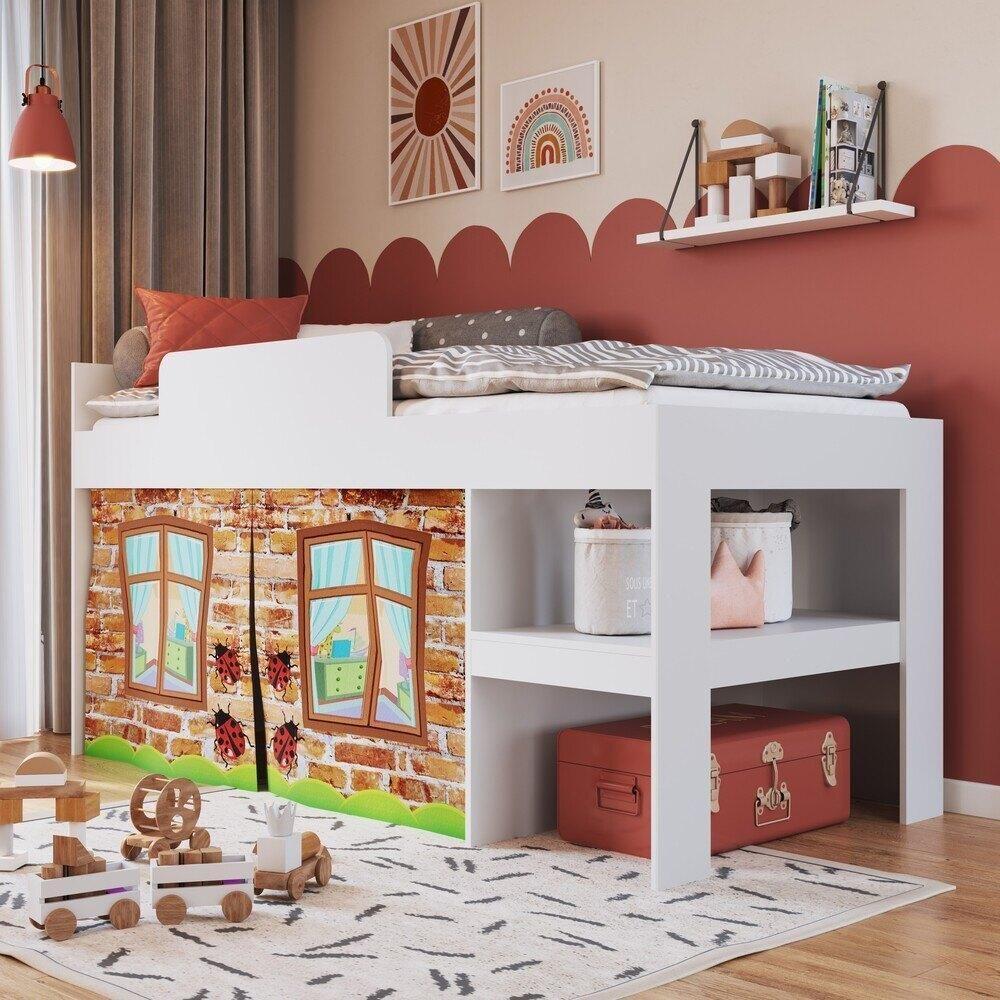 Cama Infantil Com Cortinas Para Colchão 188x88cm Multimóveis Cr40070 Branca Branco - 2