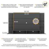Painel Com Suporte Tv 60" Nairóbi Multimóveis V3071 Grafite Grafite - 6