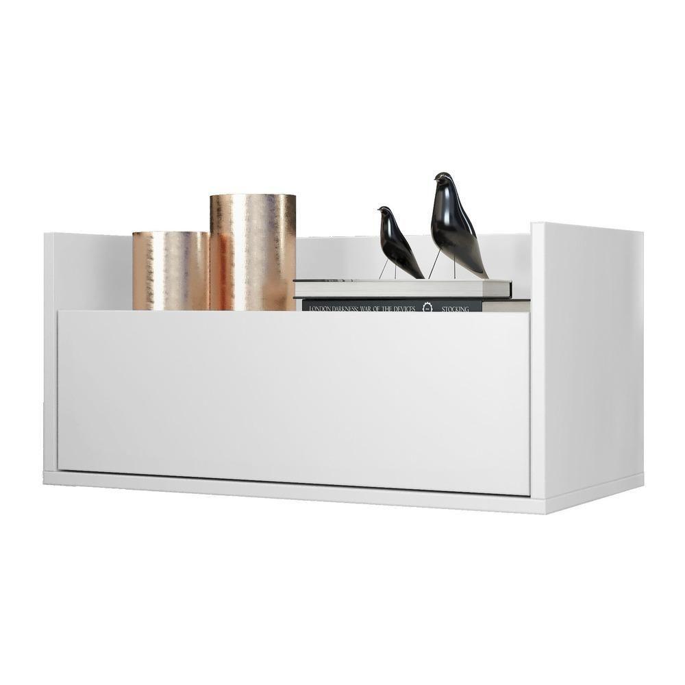 Mesa De Cabeceira 60Cm Suspensa Multimóveis V3626 Branca Branco - 1