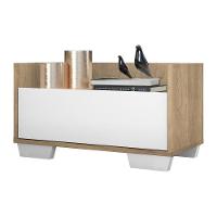 Mesa De Cabeceira 80Cm Multimóveis V4001 Rustic/Branca Rustic/Branco - 1