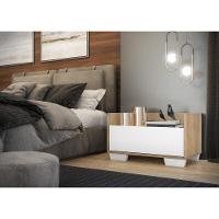 Mesa De Cabeceira 80Cm Multimóveis V4001 Rustic/Branca Rustic/Branco - 2