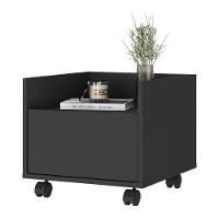 Mesa De Cabeceira 40Cm Com Rodízios Multimóveis V4042 Preta Preto - 1