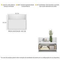 Mesa De Cabeceira 40Cm Suspensa Multimóveis V4040 Branca Branco - 5
