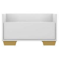 Mesa De Cabeceira 60Cm Multimóveis V3628 Branca/Natural Branco/Natural - 3