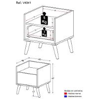 Mesa De Cabeceira 40Cm Retrô Multimóveis V4041 Branca Branco - 6